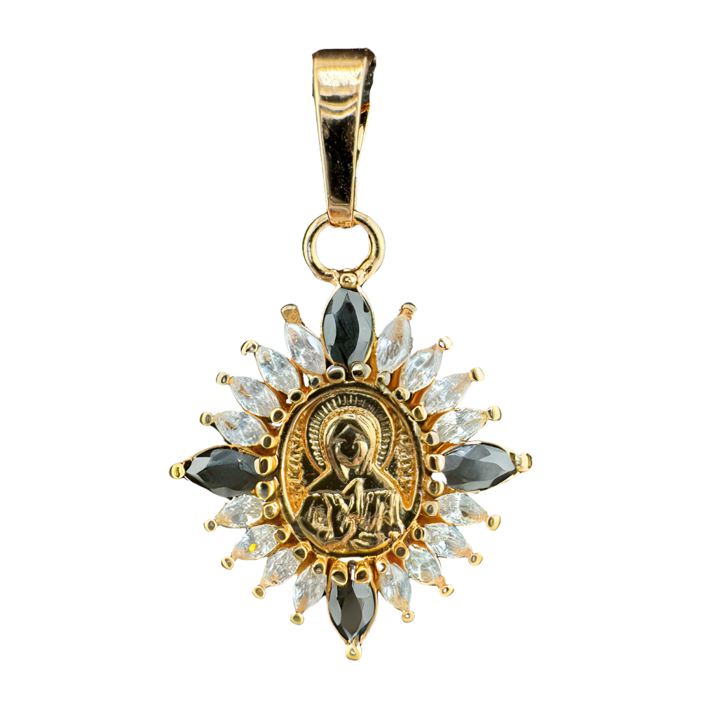 Exquisite Saint Matrona Pendant Plated in Rose Gold with Stones Exquisite Saint Matrona Pendant Plated in Rose Gold with Stones